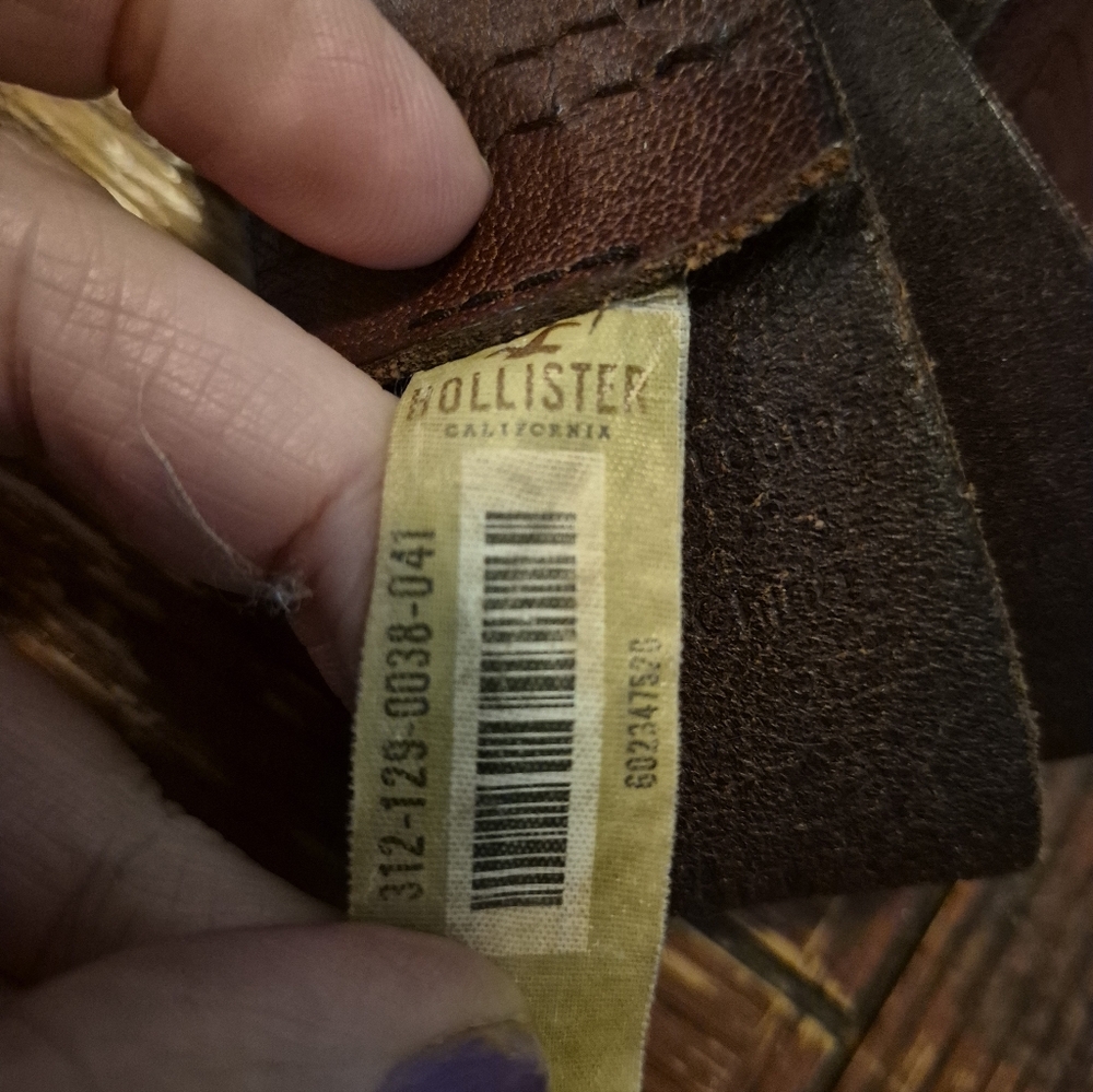 Hollister California Wide Brown Graphic Leather Belt, Vintage? With Tags W 34 - Picture 11 of 11